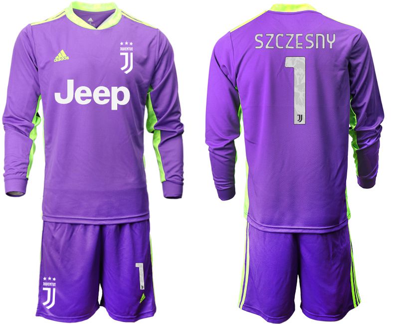 Men 2020-2021 club Juventus purple long sleeved Goalkeeper #1 Soccer Jersey->juventus jersey->Soccer Club Jersey
